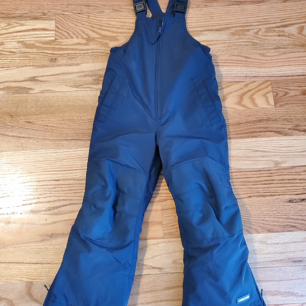 Lands' End Kids Navy Blue Overalls Snow Pants